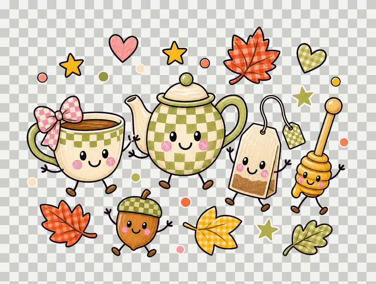 tea lover fall 02 preppy checker sublimation instant shirt transparency and detail preview thumbnail