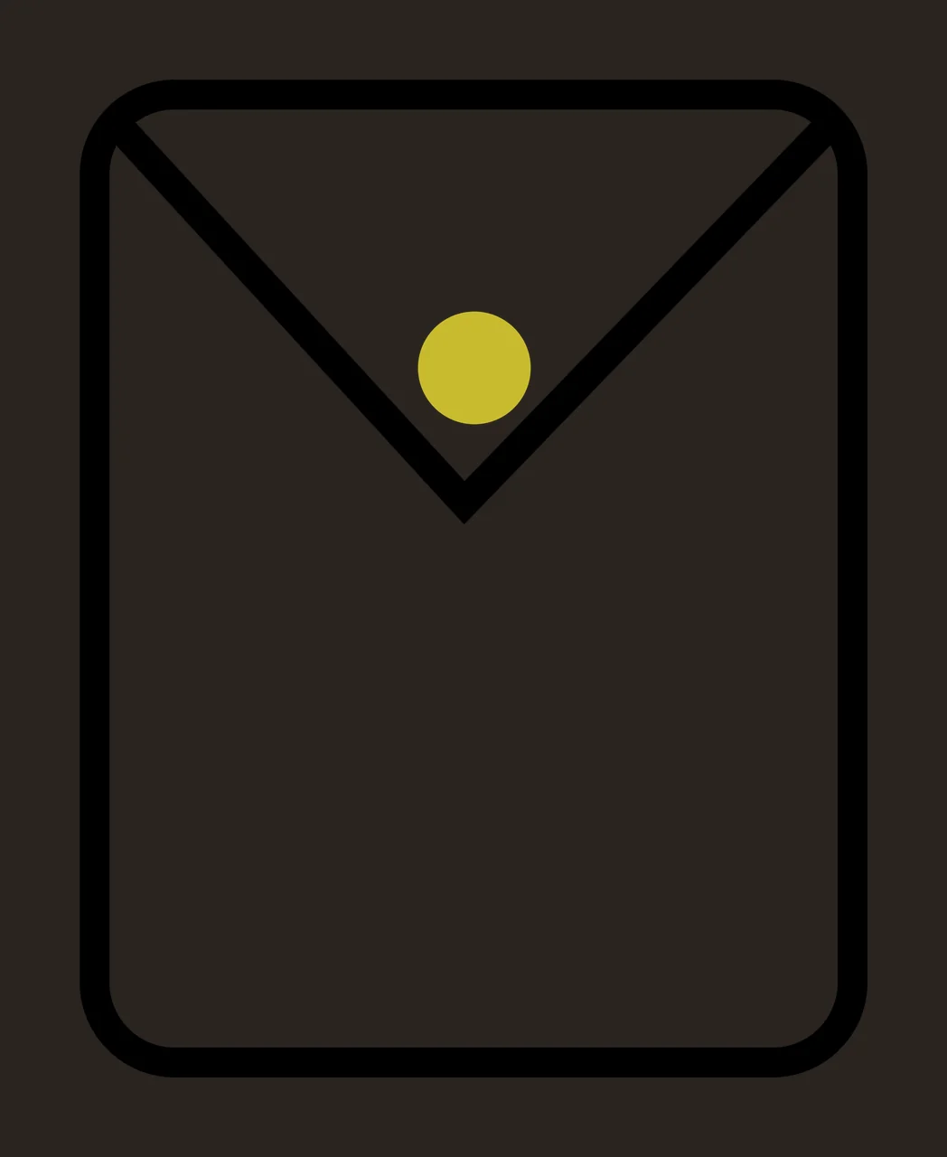 Vertical Rectangular Envelope Icon With Central Circular Clasp contrast preview thumbnail