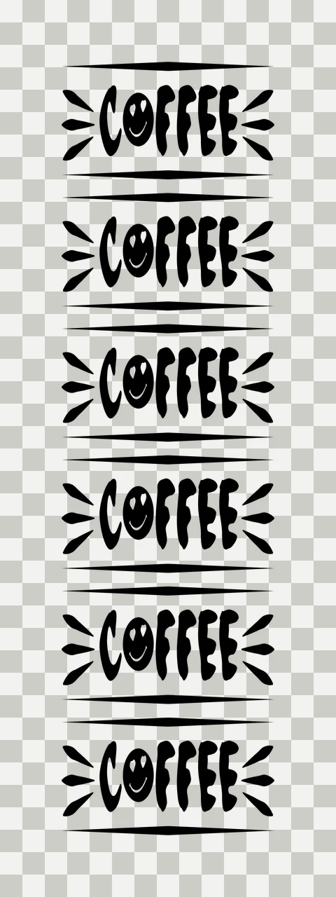 Coffee Text Repeating With Smile Faces and symbols smiley face transparency and detail preview thumbnail