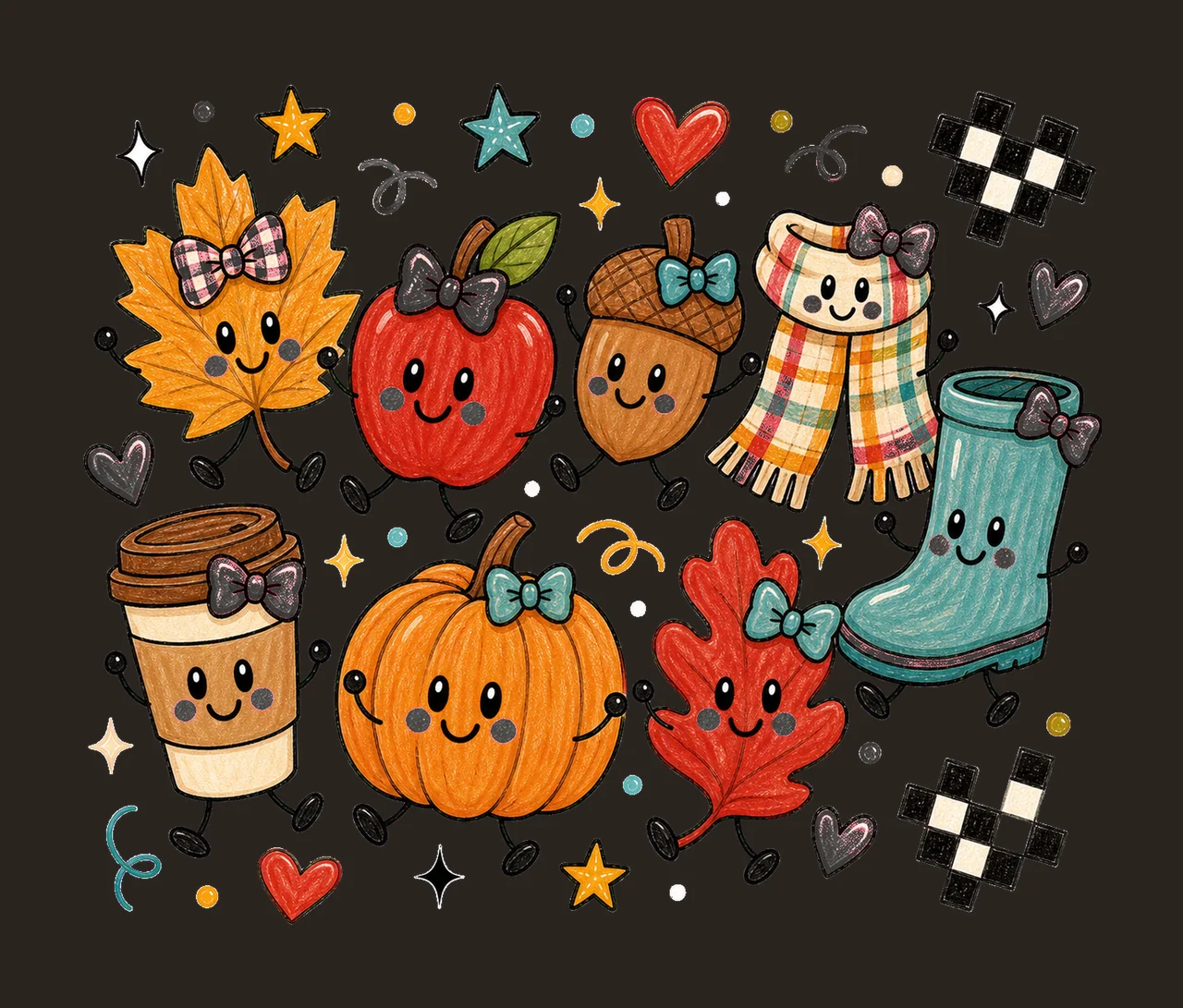 fall basics no halloween 02 preppy checker sublimation contrast preview thumbnail