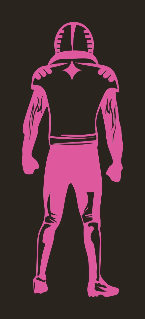 Football Back View Of Player Standing helmet jersey pants graphic contrast preview thumbnail