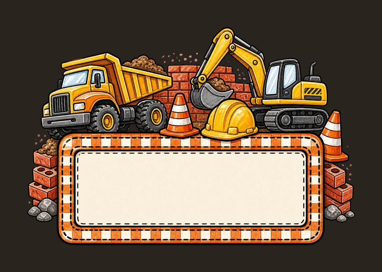 Construction Name Plate Kids Name Plate Design Variation C contrast preview thumbnail