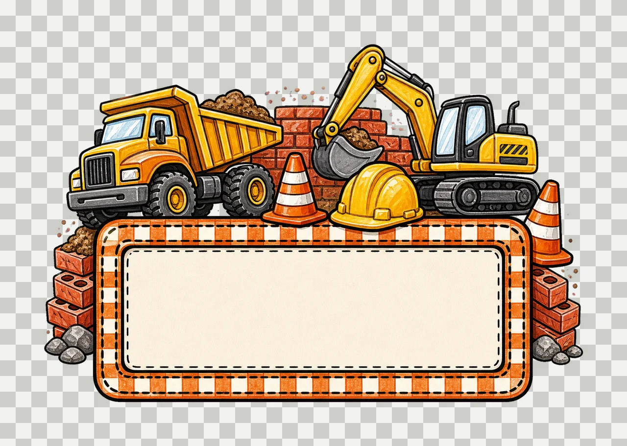 Construction Name Plate Kids Name Plate Design Variation C transparency and detail preview thumbnail