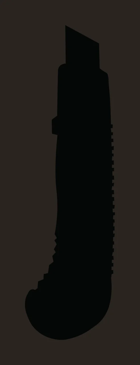 Can Glass Wrap Black Silhouette Utility Knife contrast preview thumbnail