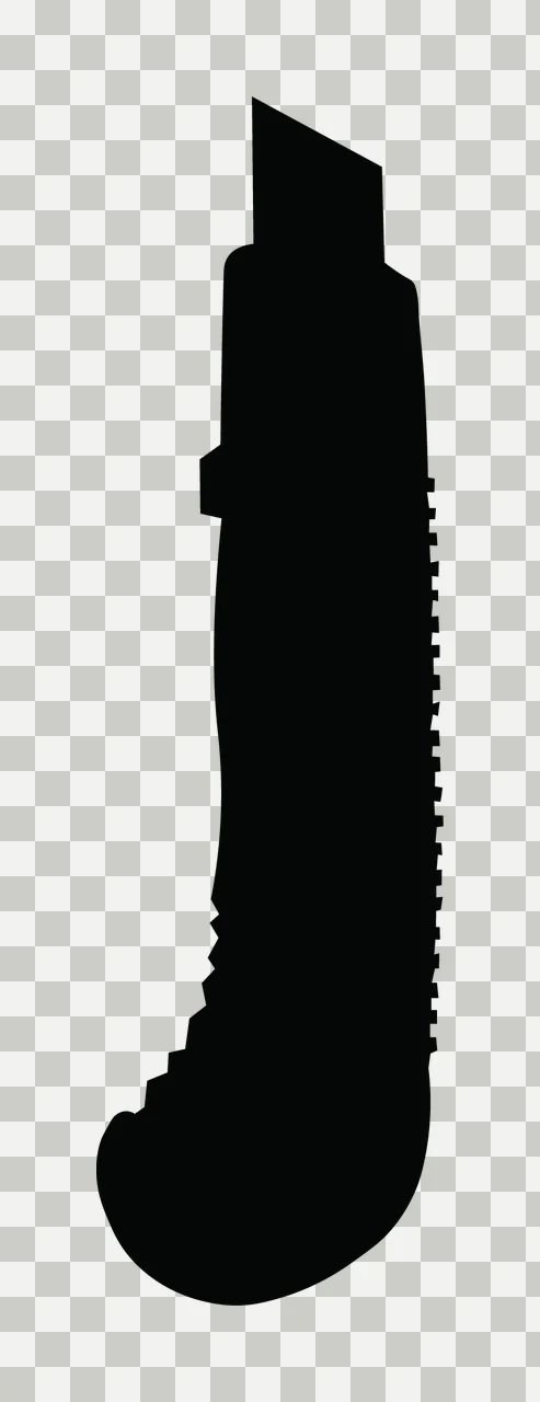 Can Glass Wrap Black Silhouette Utility Knife transparency and detail preview thumbnail