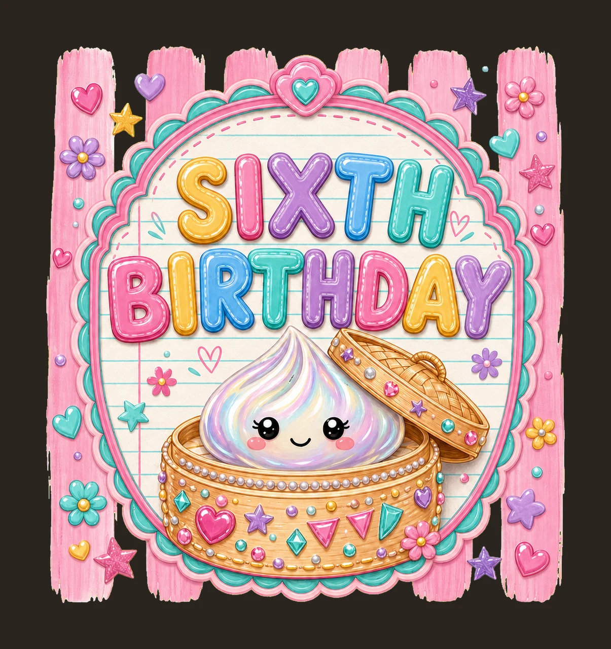 Cute Dumpling Birthday sublimation instant shirt Variation E contrast preview thumbnail