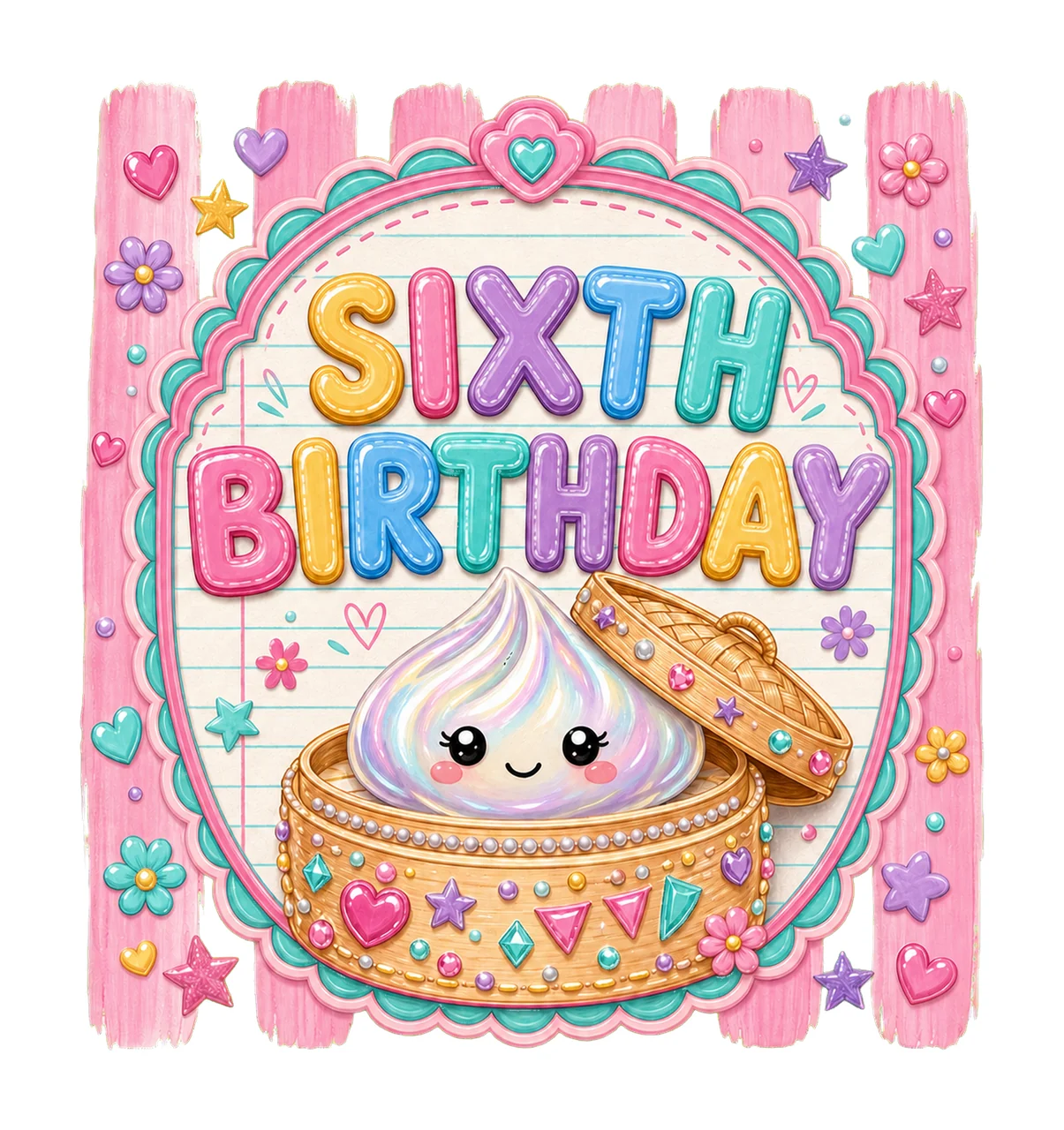 Cute Dumpling Birthday sublimation instant shirt Variation E