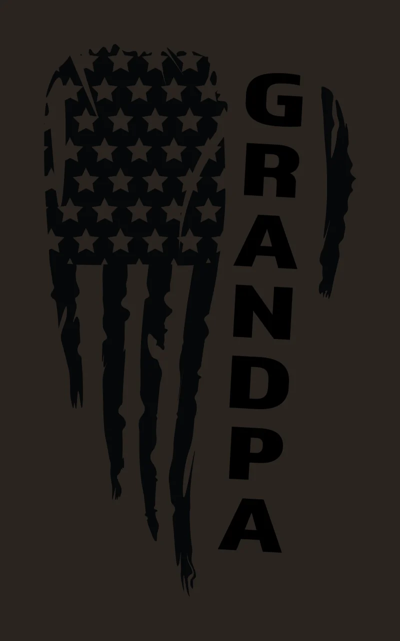 Flag Granpa Vertical Silhouette Design black white typography contrast preview thumbnail