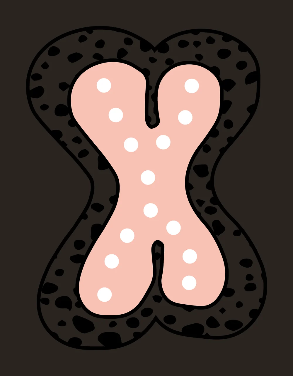 Dalmatian Dots Font Race Doodle Character 13 racing checkered flag contrast preview thumbnail