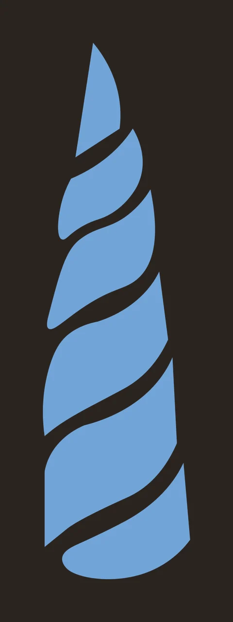 Solid Black Tapering Horn Shape With Spiral Segmentation graphic contrast preview thumbnail