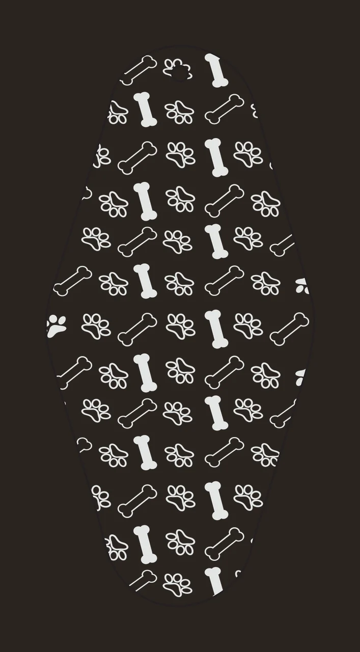 Classic Motel Keychain Paw Print And Bone Pattern repeating contrast preview thumbnail