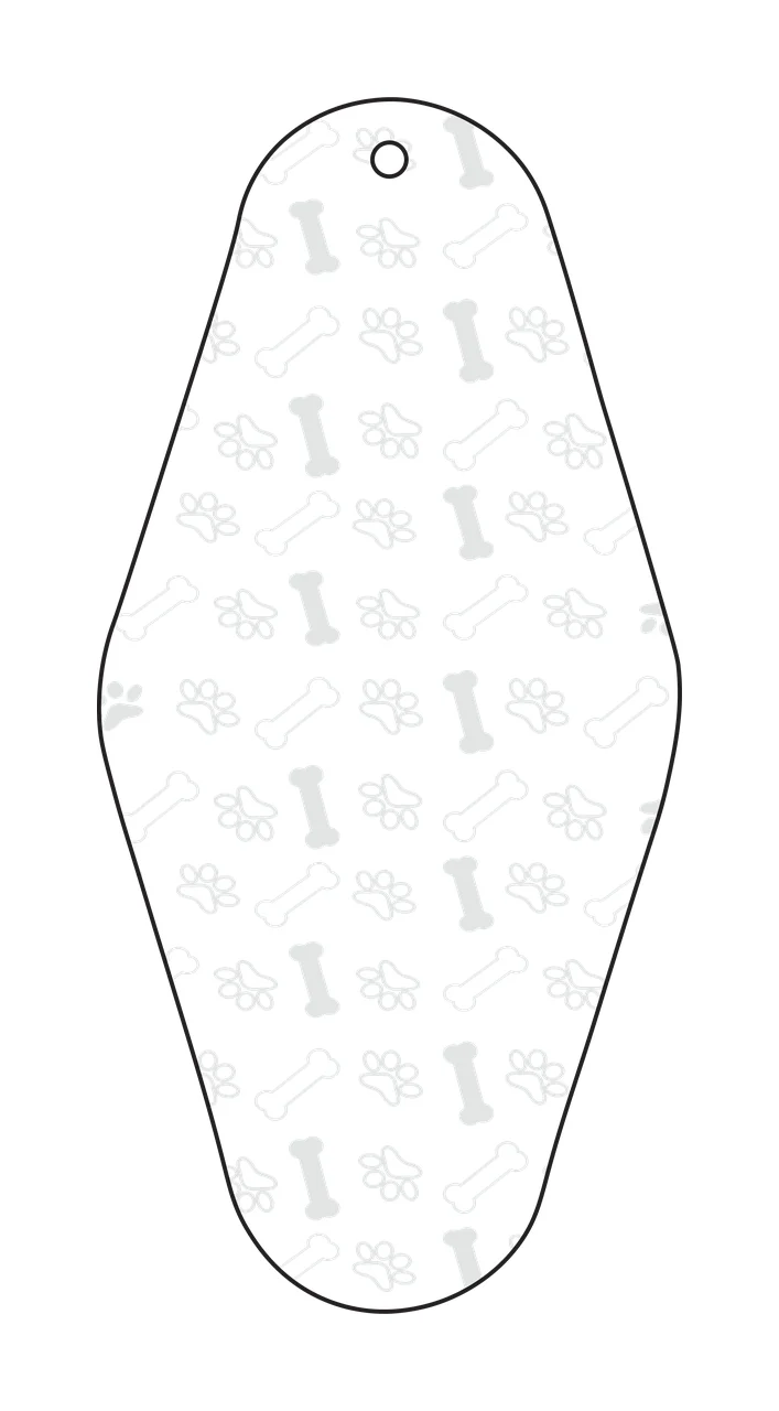 Classic Motel Keychain Paw Print And Bone Pattern repeating
