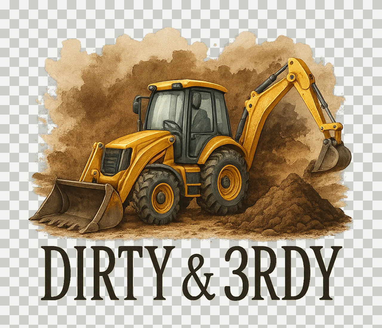 Dirty 3rdy Construction Birthday Excavator Sublimation transparency and detail preview thumbnail
