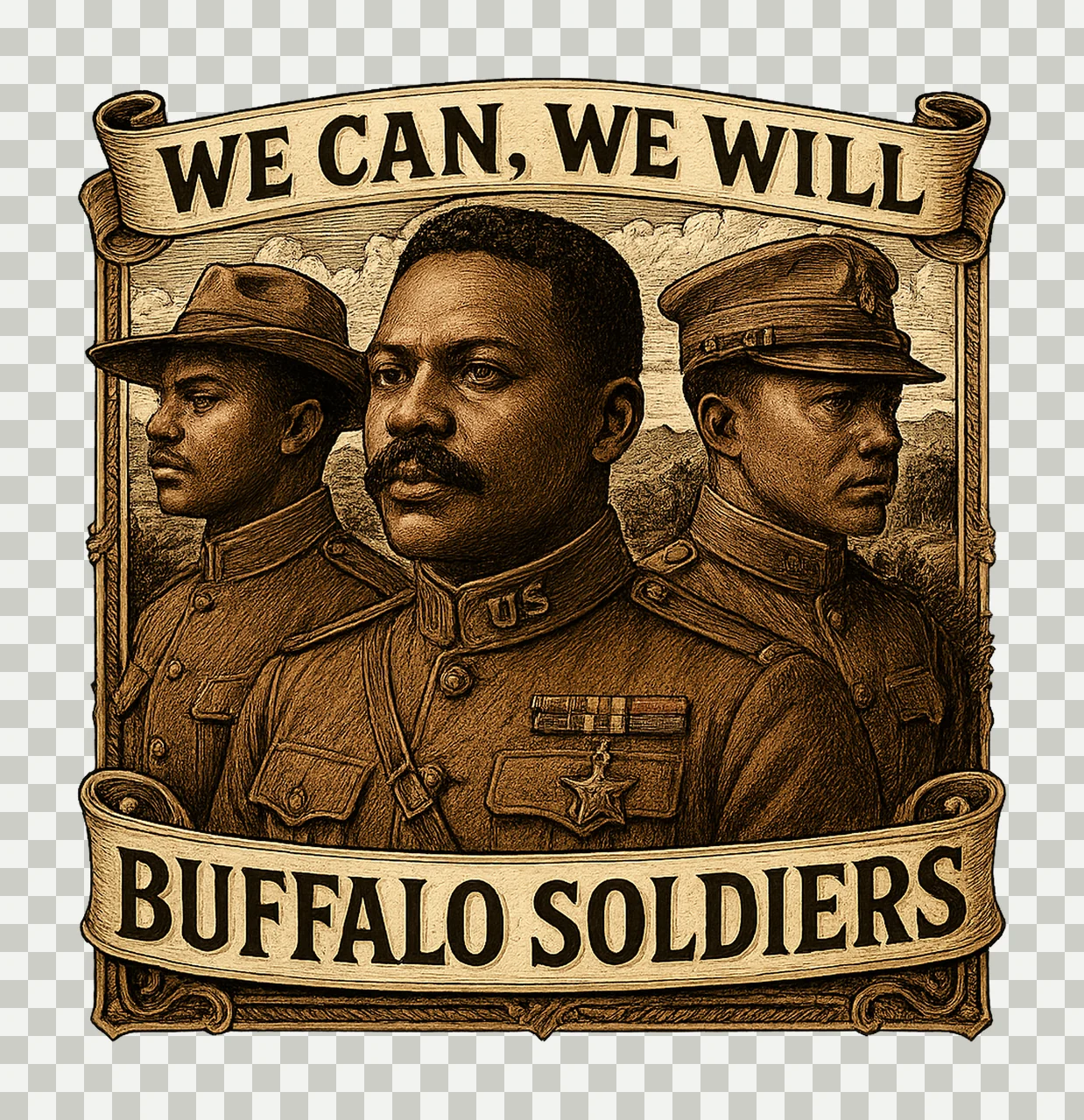 Honoring the Legacy of the Buffalo Soldiers Black History transparency and detail preview thumbnail