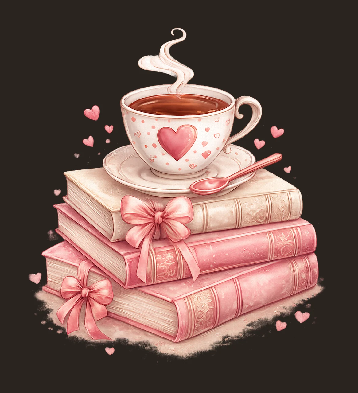 Books and coffee Valentine All booked for Valentines Book contrast preview thumbnail