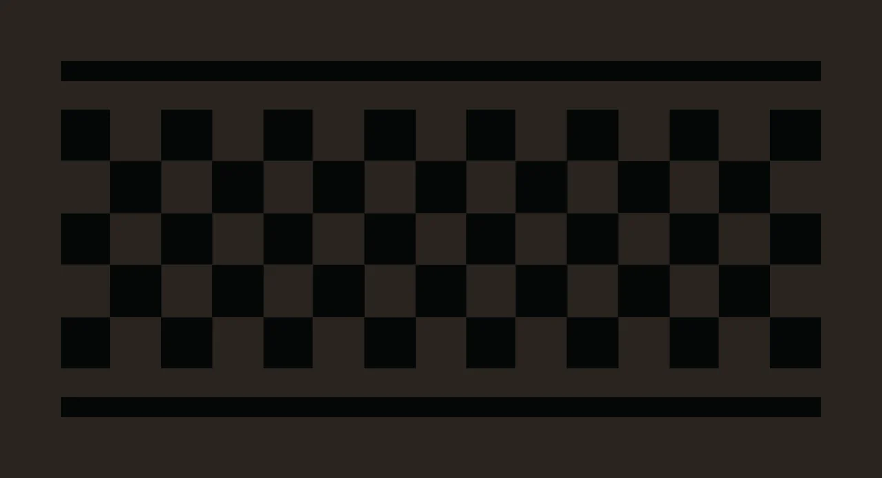 Horizontal Striped Rectangular Banner With Black And White checkers contrast preview thumbnail