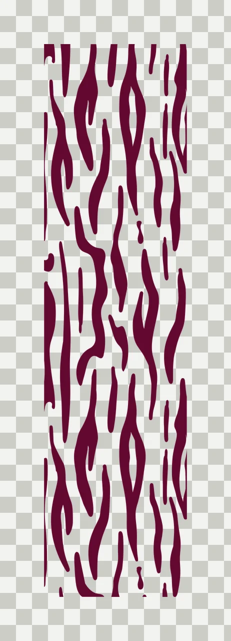 Animal print pattern with irregular shapes elongated stripes vertical strip and deep burgundy in white and maroon transparency and detail preview thumbnail