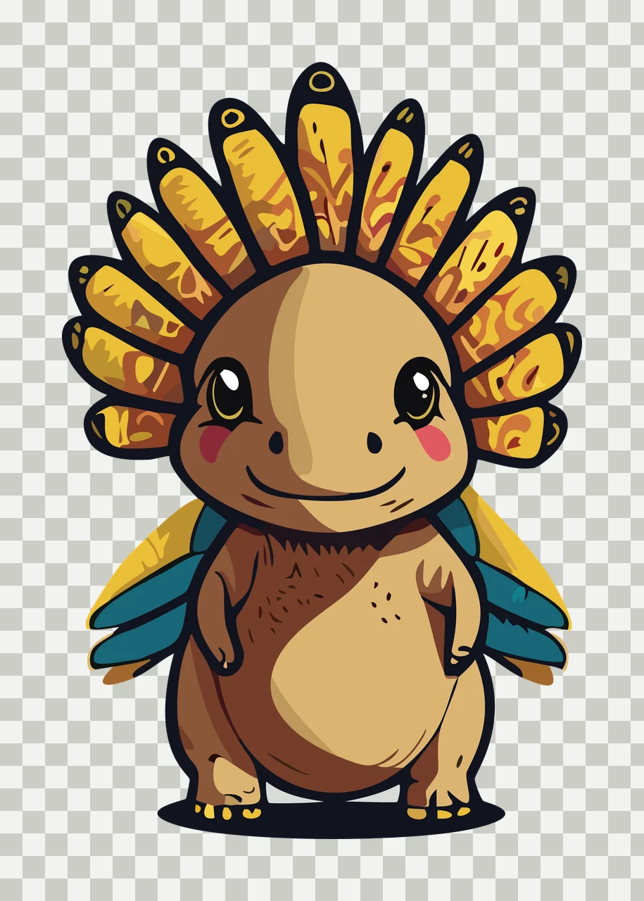 Winged Spiky Headed Creature Silhouette standing head wings transparency and detail preview thumbnail
