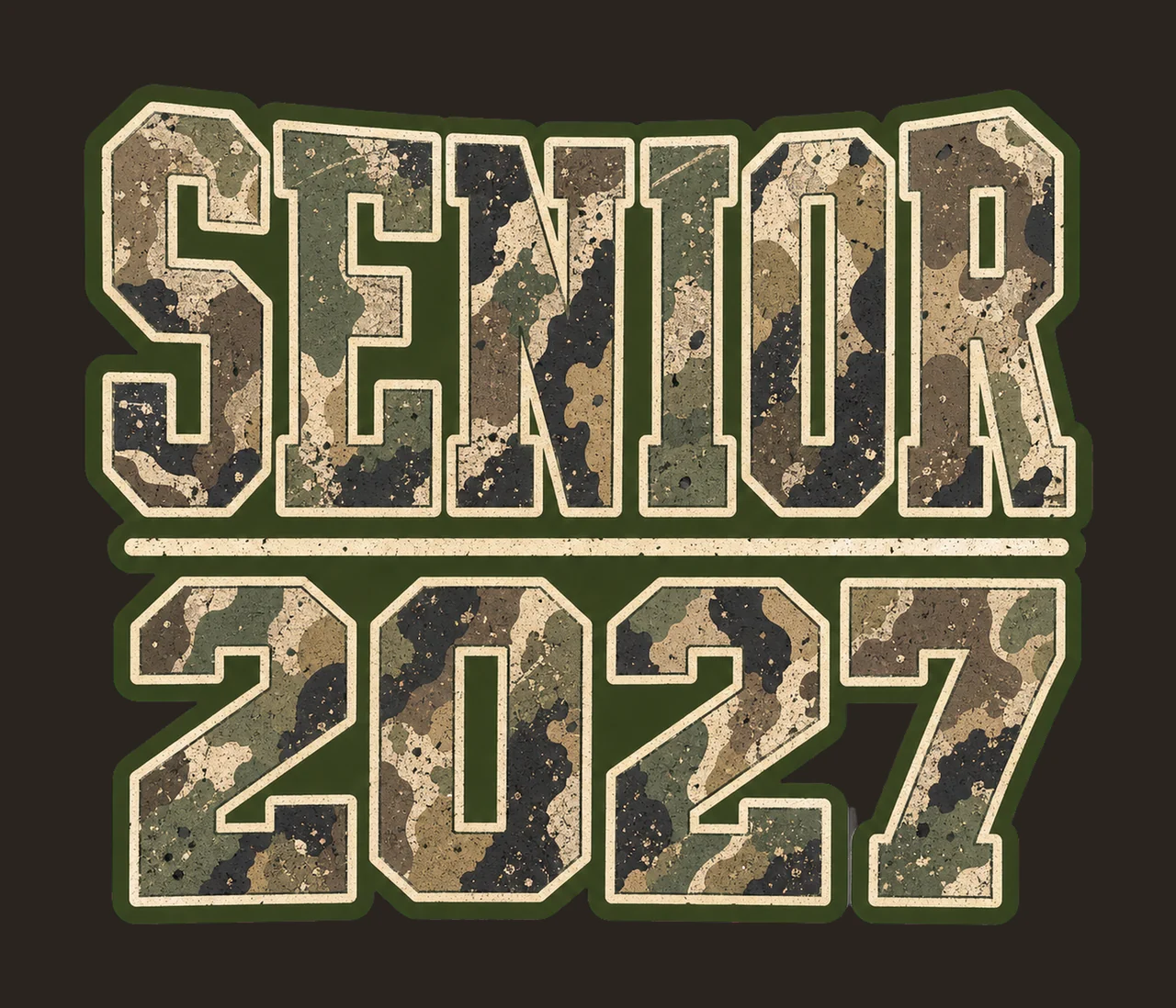 Senior 2027 Camo Graduation sublimation instant Variation A contrast preview thumbnail