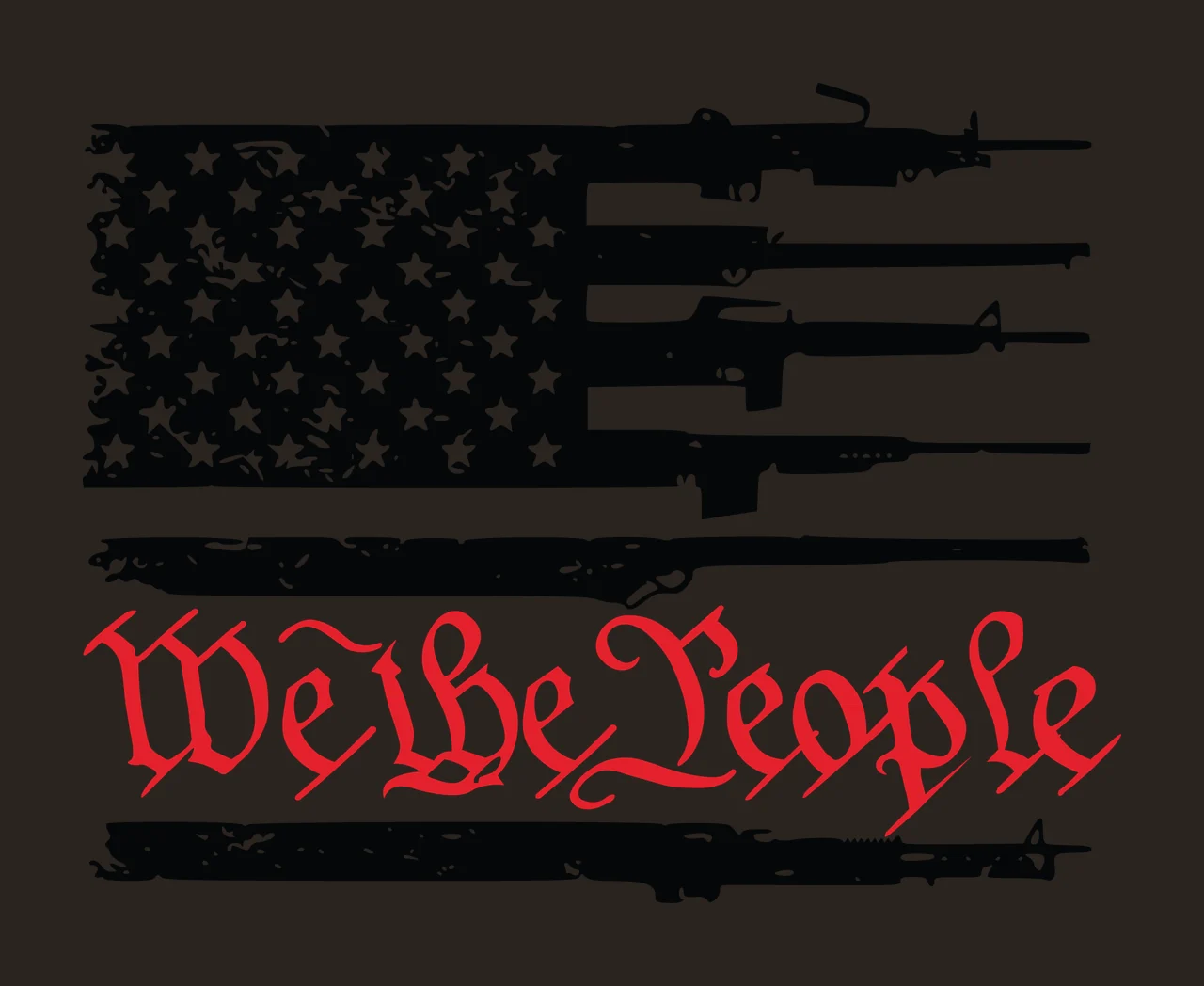 We People Flag A We The People Horizontal stars rifles black contrast preview thumbnail