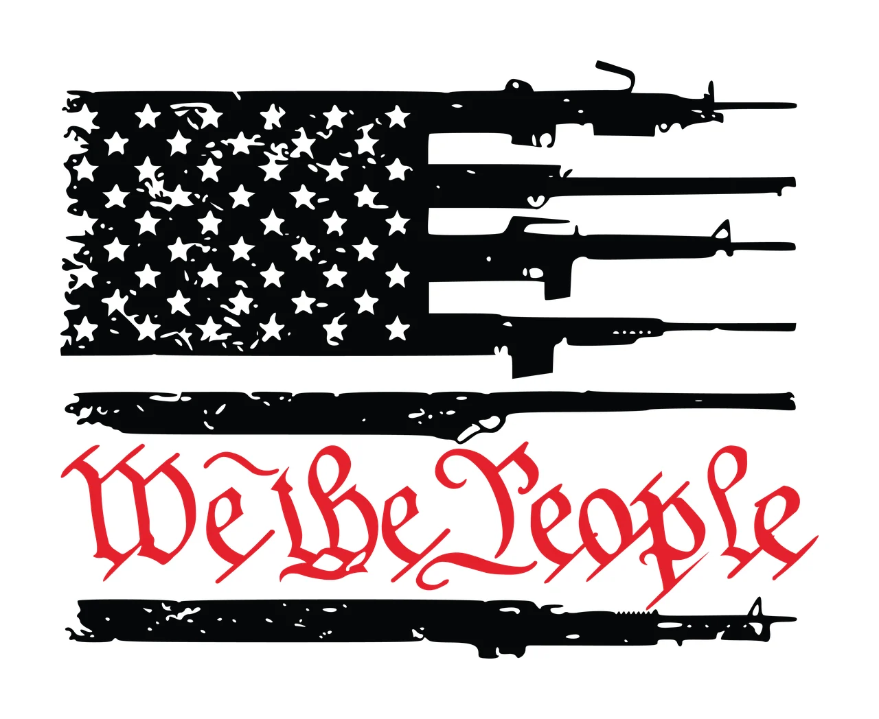 We People Flag A We The People Horizontal stars rifles black