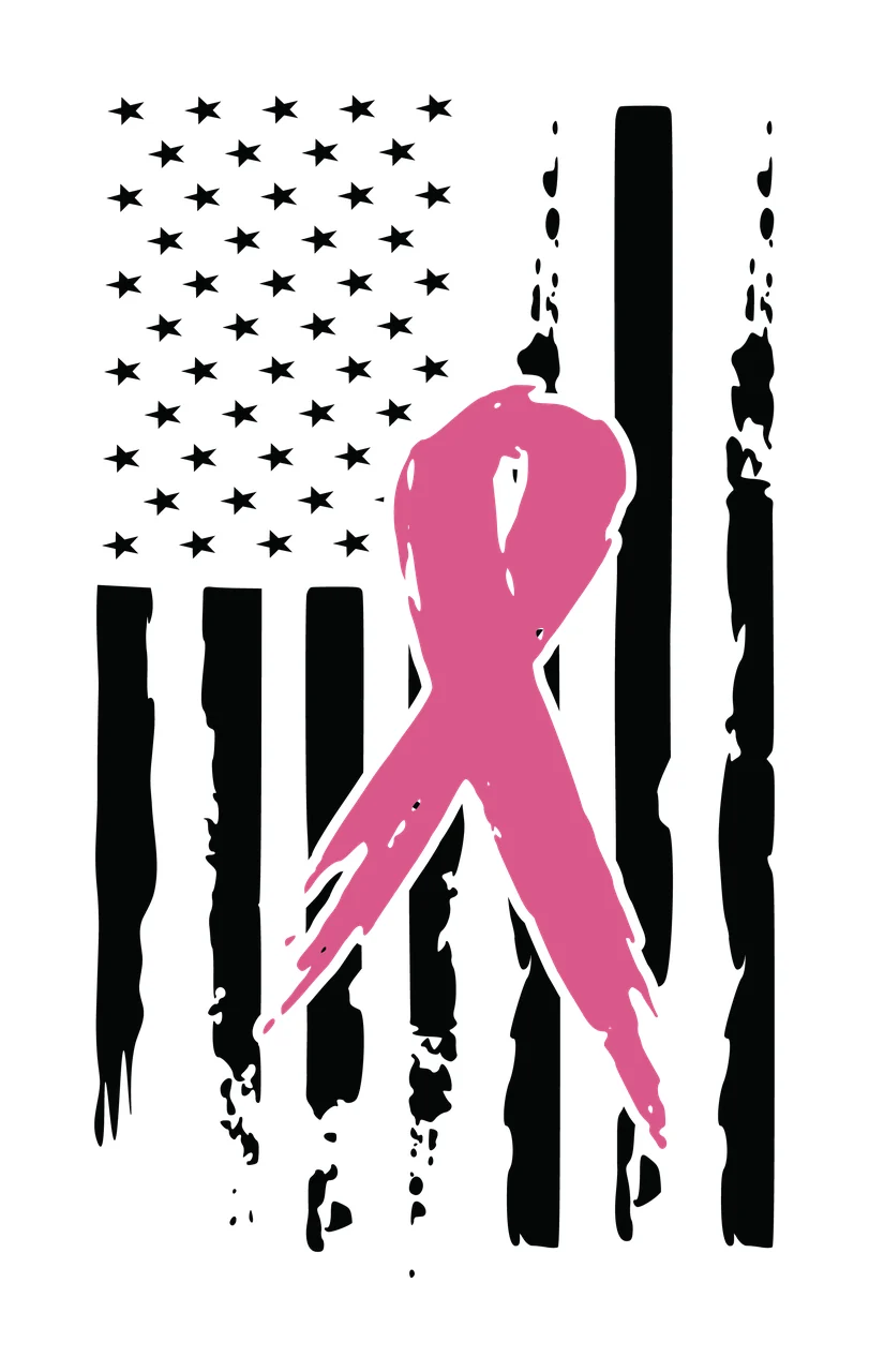 Flag Design With Awareness Ribbon and symbolizing stars stripes