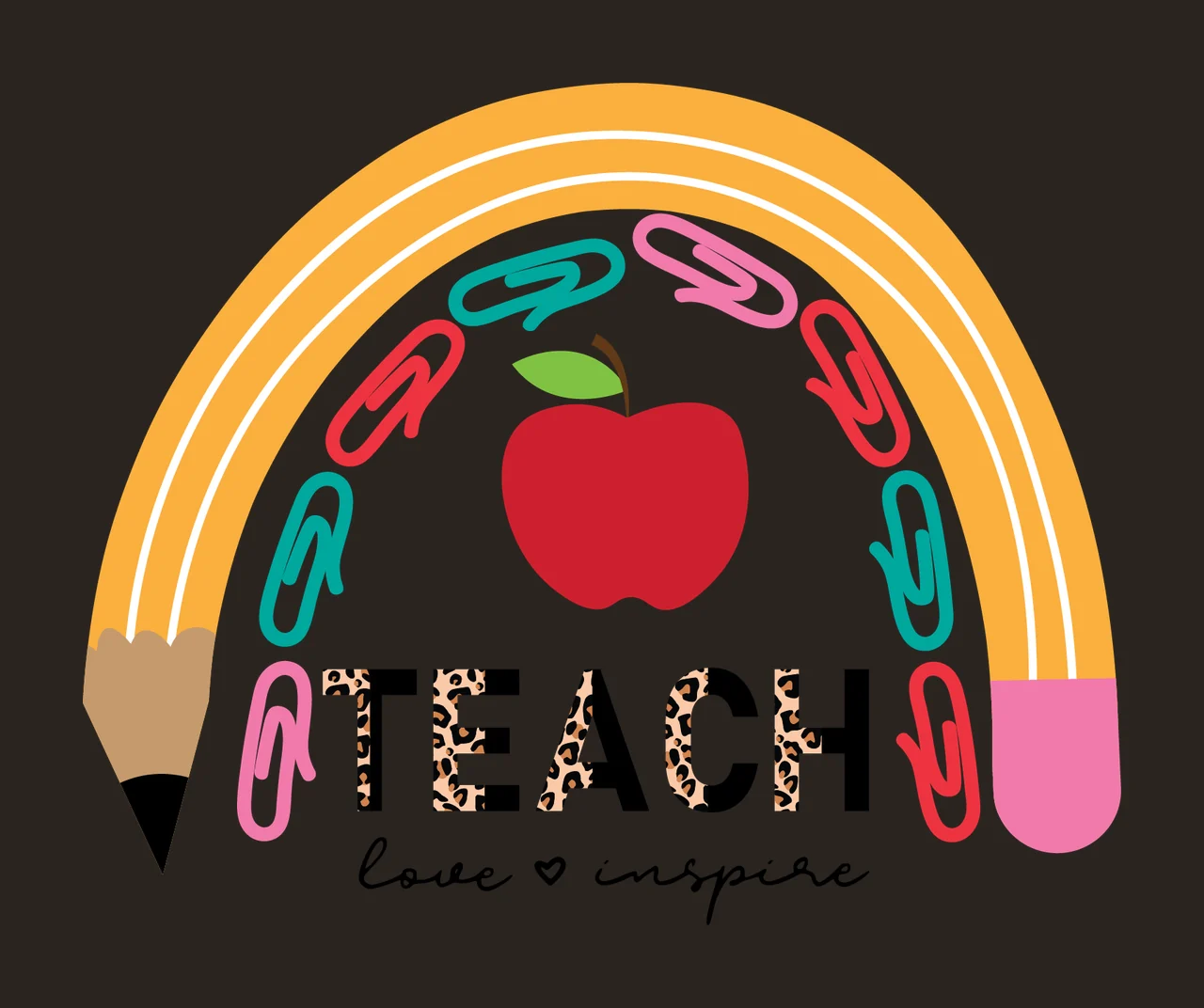 Rainbow Apple Badge paperclips black paperclip education contrast preview thumbnail