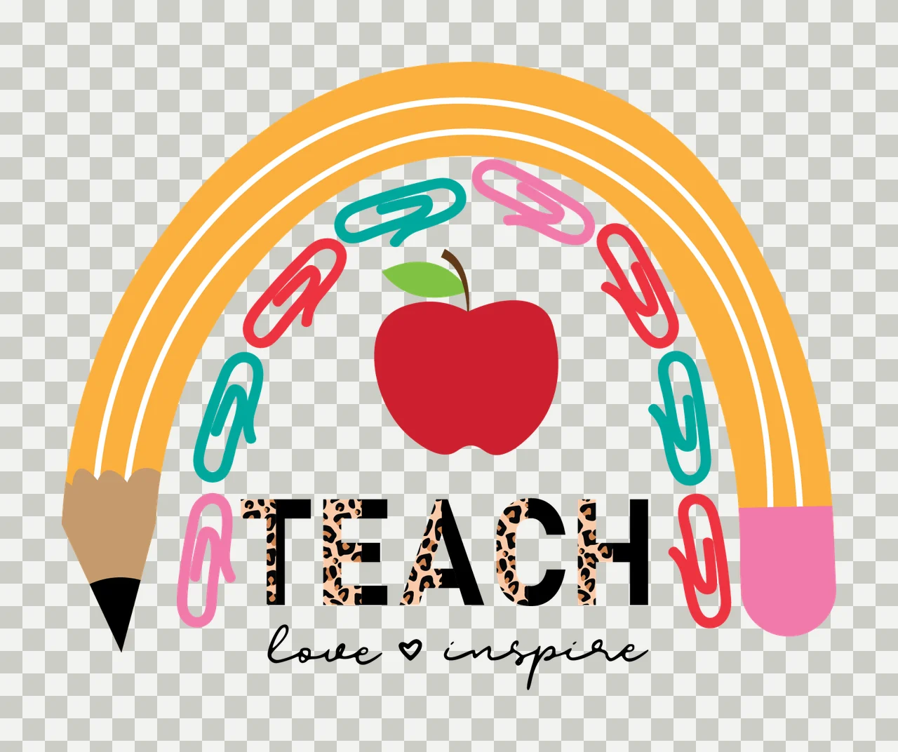 Rainbow Apple Badge paperclips black paperclip education transparency and detail preview thumbnail