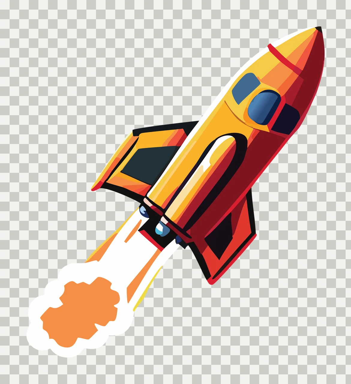 Space Rising Rocket Launch Silhouette Illustration Launching transparency and detail preview thumbnail