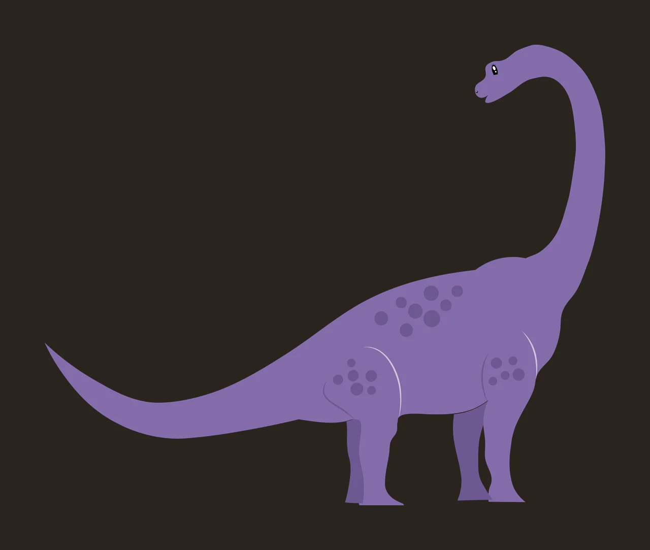 Dinosaur Long Necked Quadrupedal Standing In Side Profile neck contrast preview thumbnail