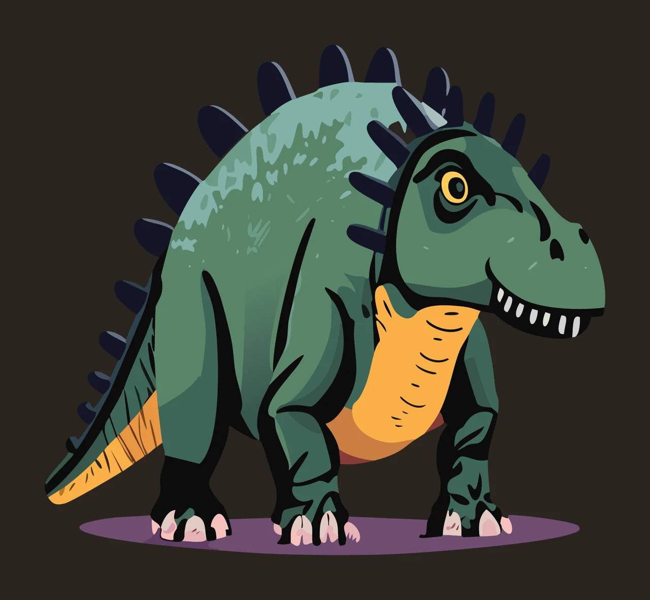 Dinosaur Spiked Back Profile Silhouette spikes black prehistoric contrast preview thumbnail