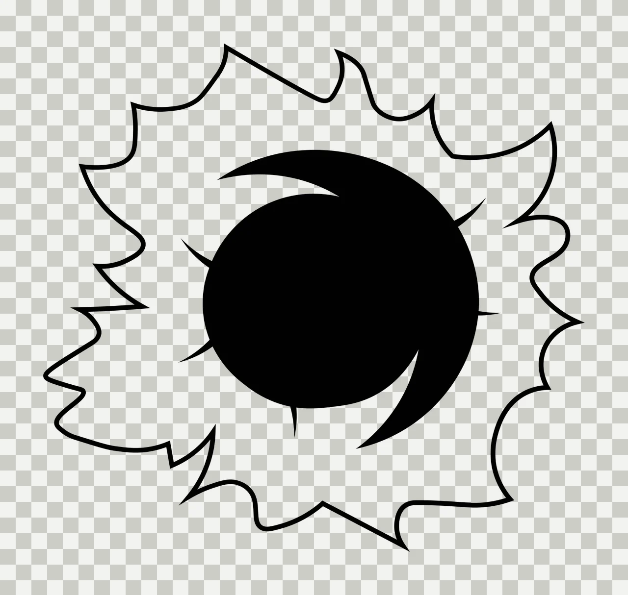 Abstract Circular Black Impact Mark Resembling A Bullet shattered transparency and detail preview thumbnail