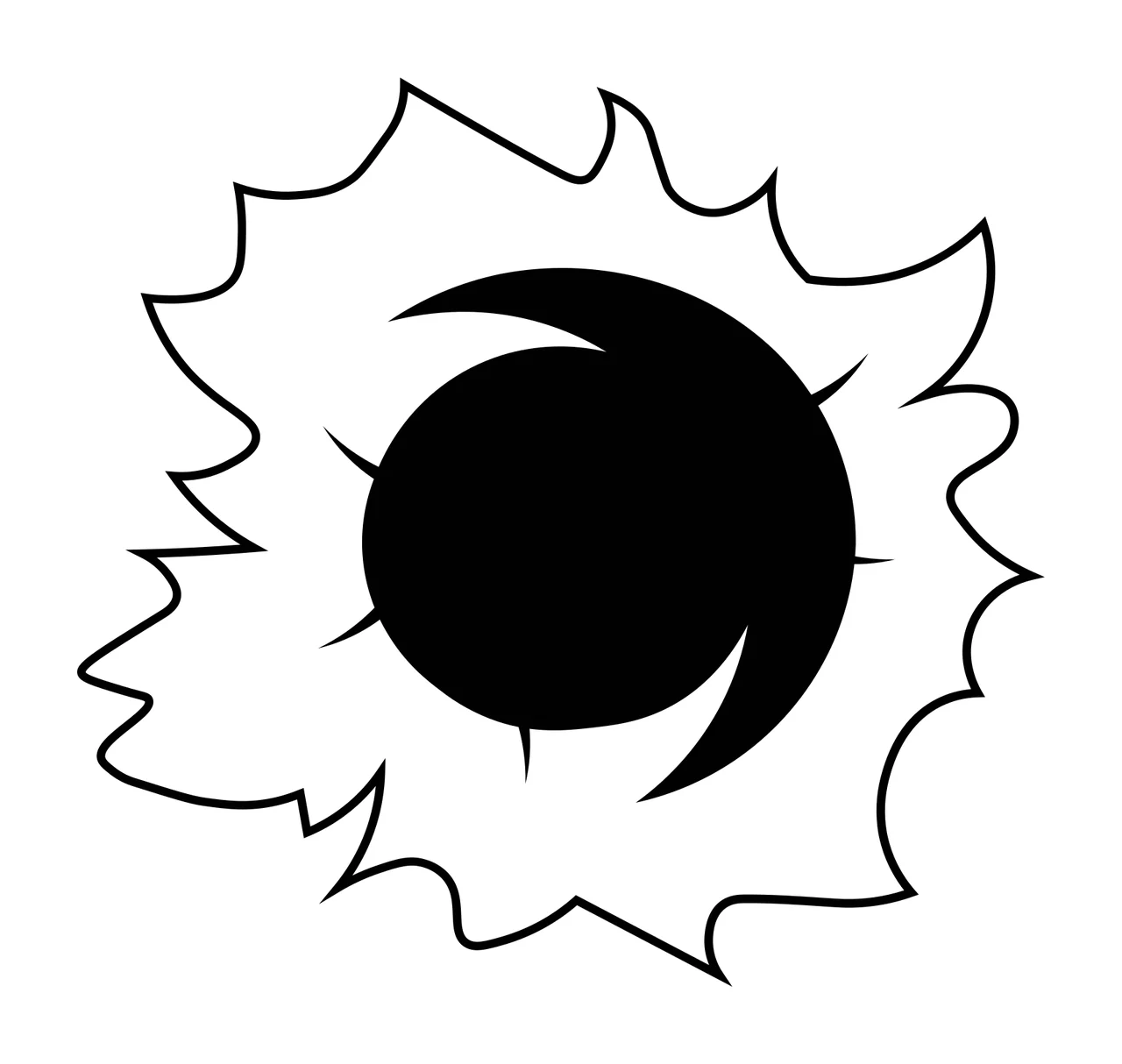 Abstract Circular Black Impact Mark Resembling A Bullet shattered