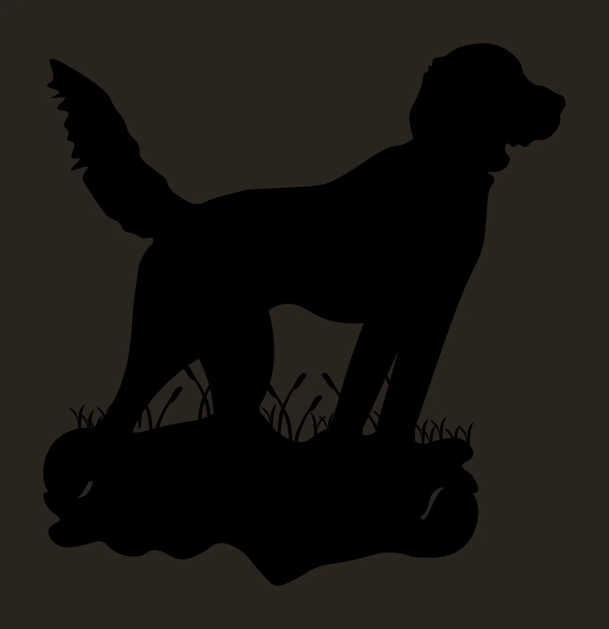 Dog Silhouette Standing In Grass black white outdoors animal contrast preview thumbnail