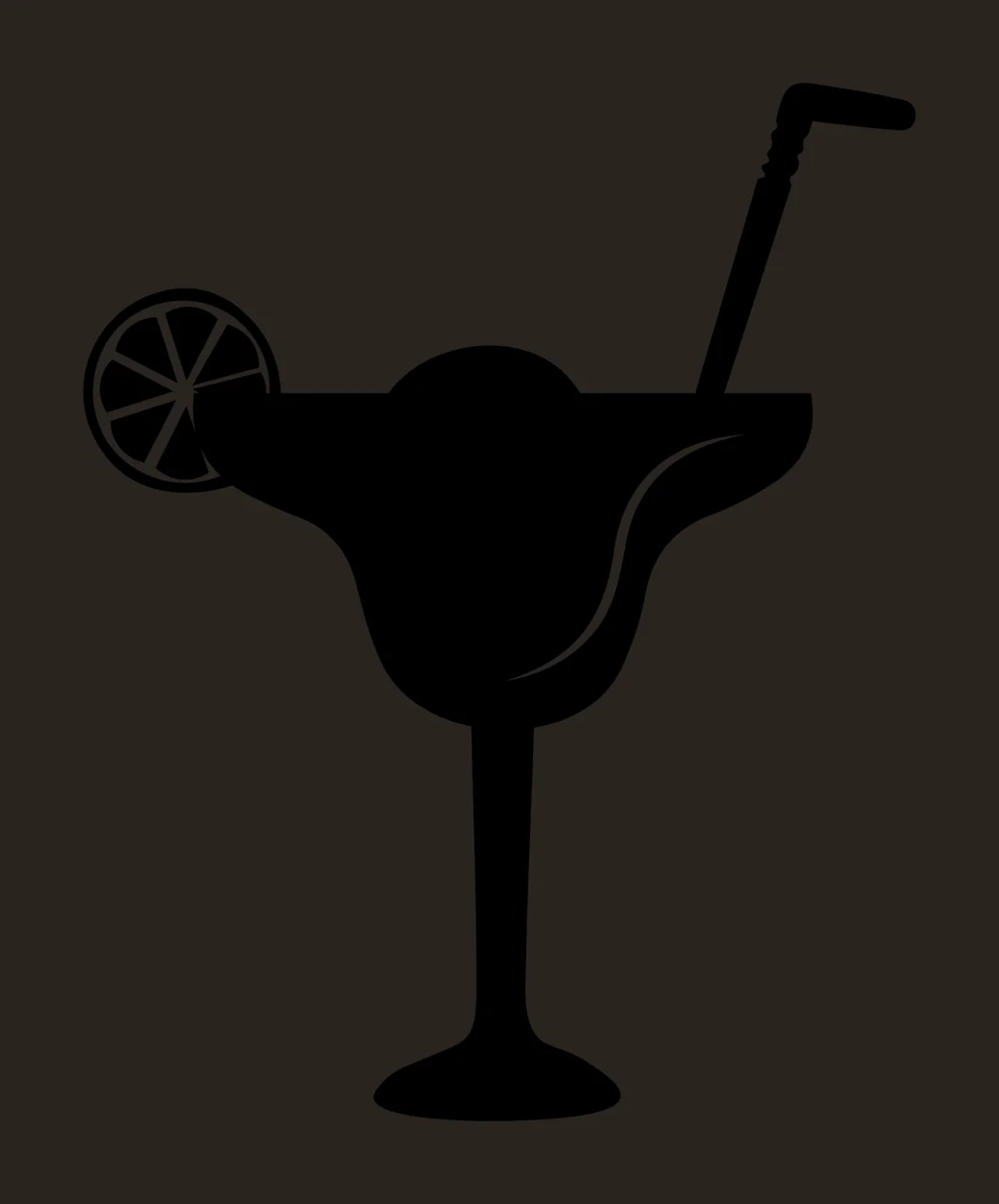 Cocktail Glass Holding With Beverage And Silhouette contrast preview thumbnail