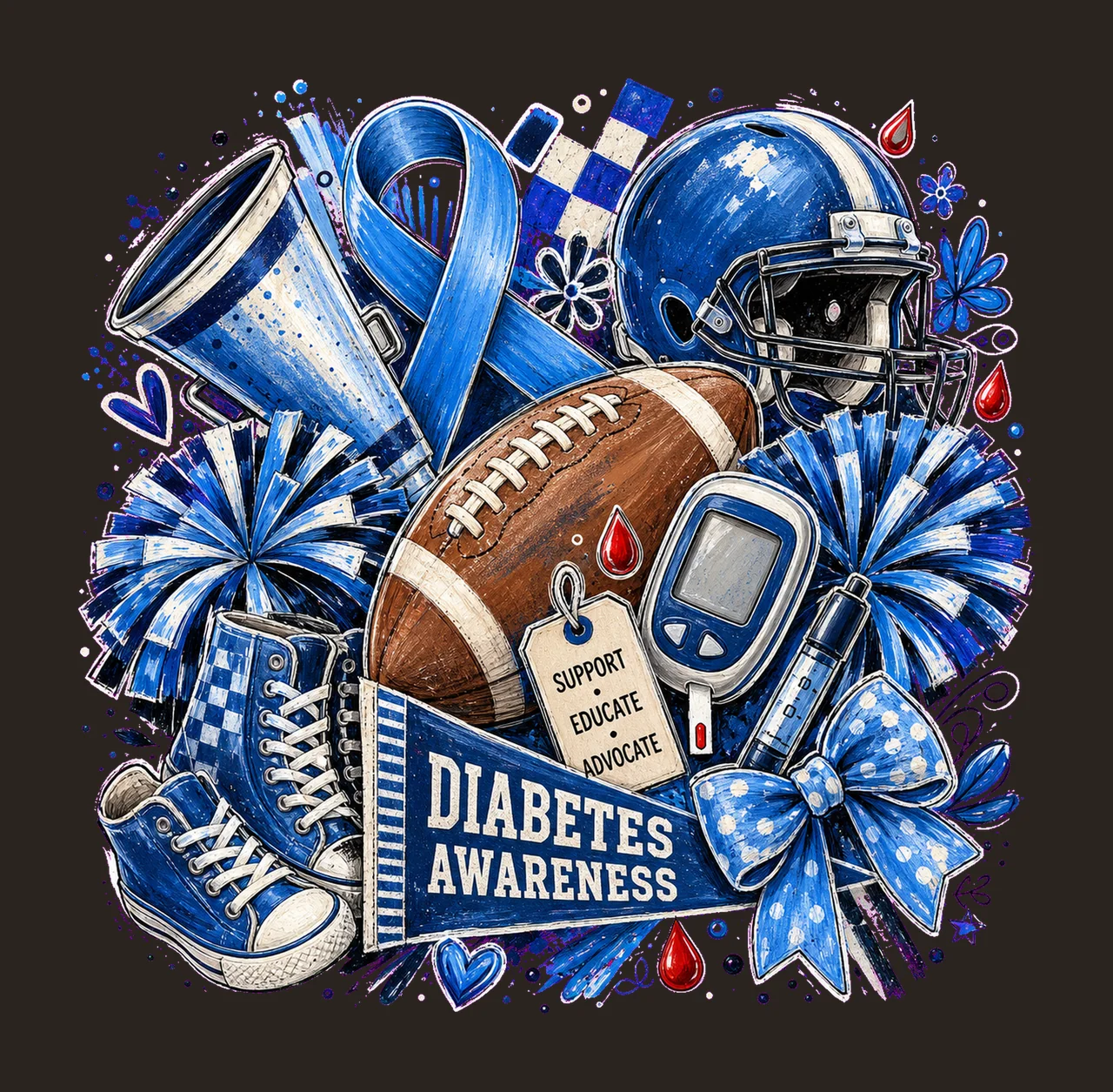 Football Diabetes Awareness Pep Collage bundle 01 contrast preview thumbnail