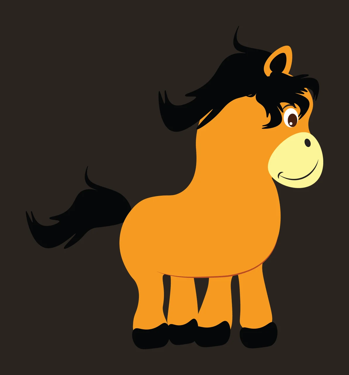Animal Pony Standing Side Profile Silhouette black white horse contrast preview thumbnail