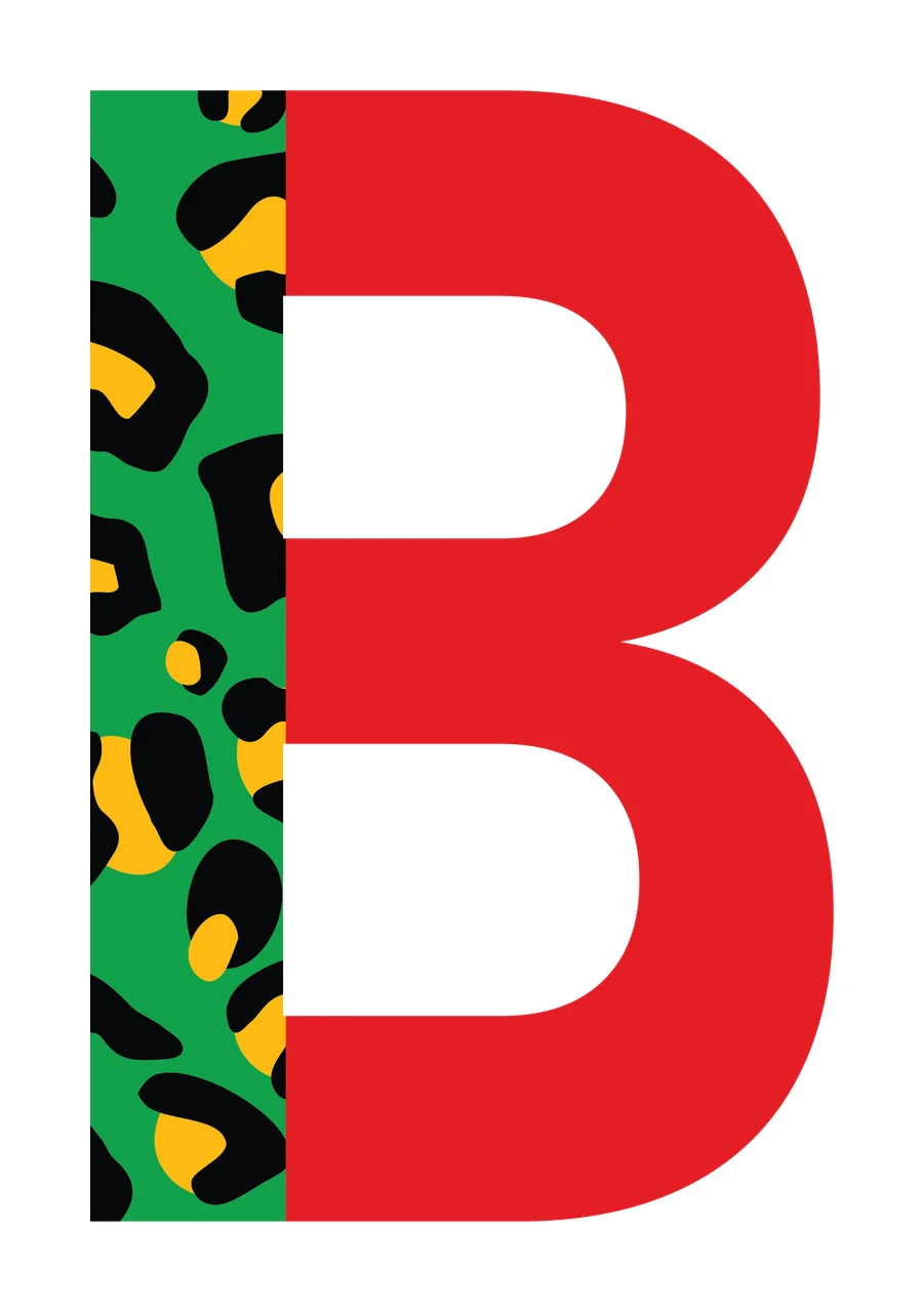 Can Glass Wrap B Letter Leopard Print Split