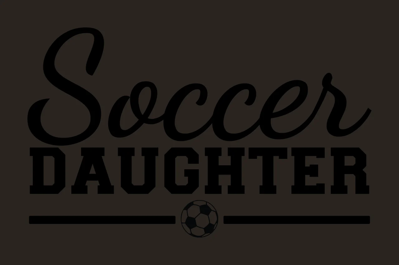 Soccer Daughter Text Graphic With A Small Ball displaying horizontal contrast preview thumbnail