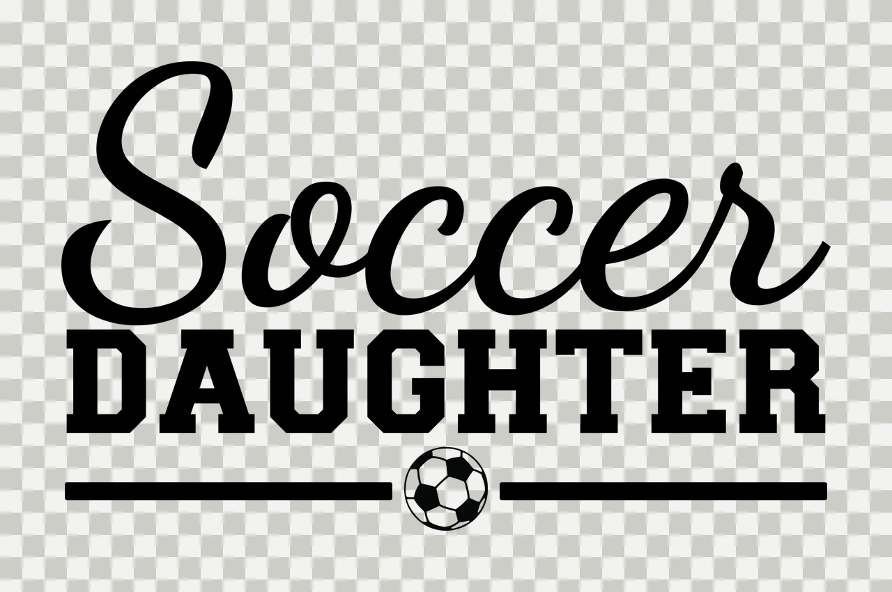 Soccer Daughter Text Graphic With A Small Ball displaying horizontal transparency and detail preview thumbnail