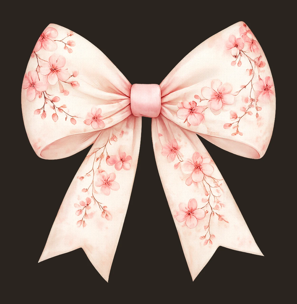 Cherry blossom bow trendy coquette bow Artwork spring flower contrast preview thumbnail