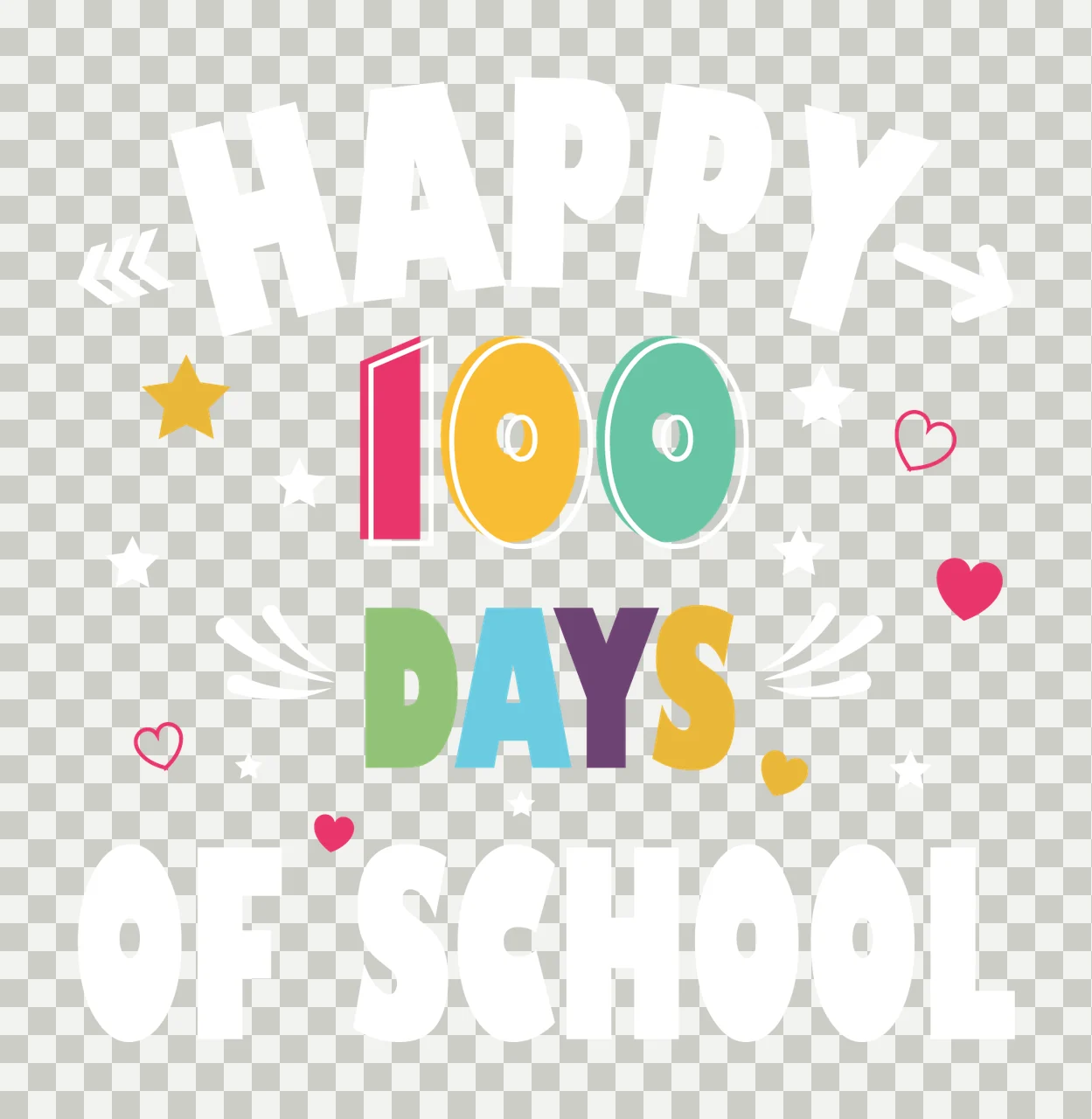 Of School Text communicating stars hearts arrows black white transparency and detail preview thumbnail