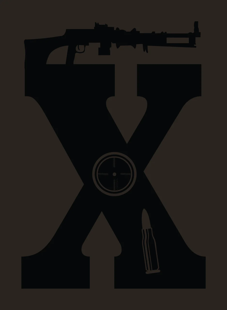 Gun Alphabet Character 15 scalable logo design icon contrast preview thumbnail