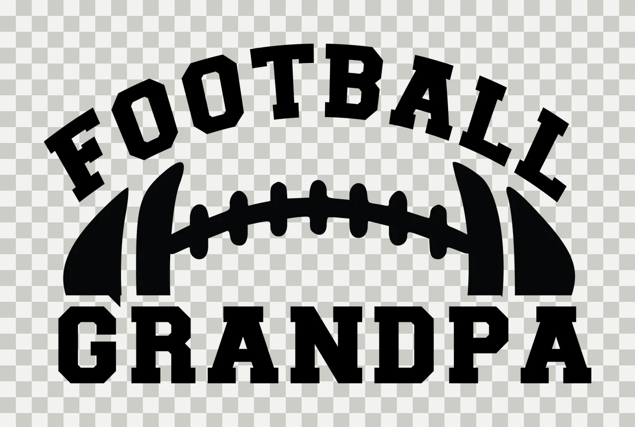 Football Grandpa Black Text With A Graphic Illustration white transparency and detail preview thumbnail