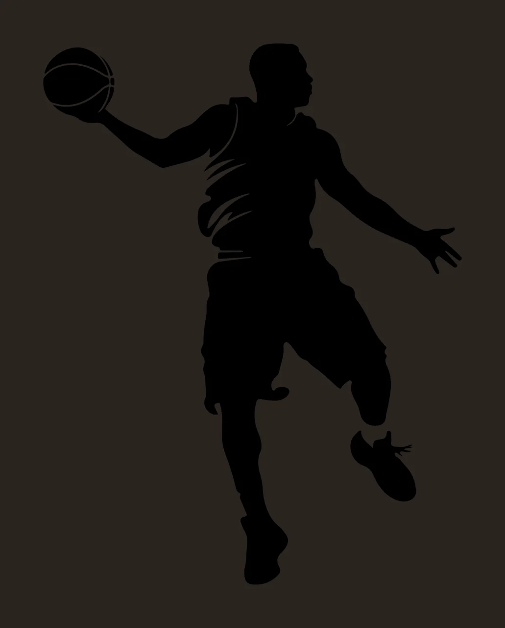 Basketball Player Silhouette In Action Athlete Playing Human figure contrast preview thumbnail