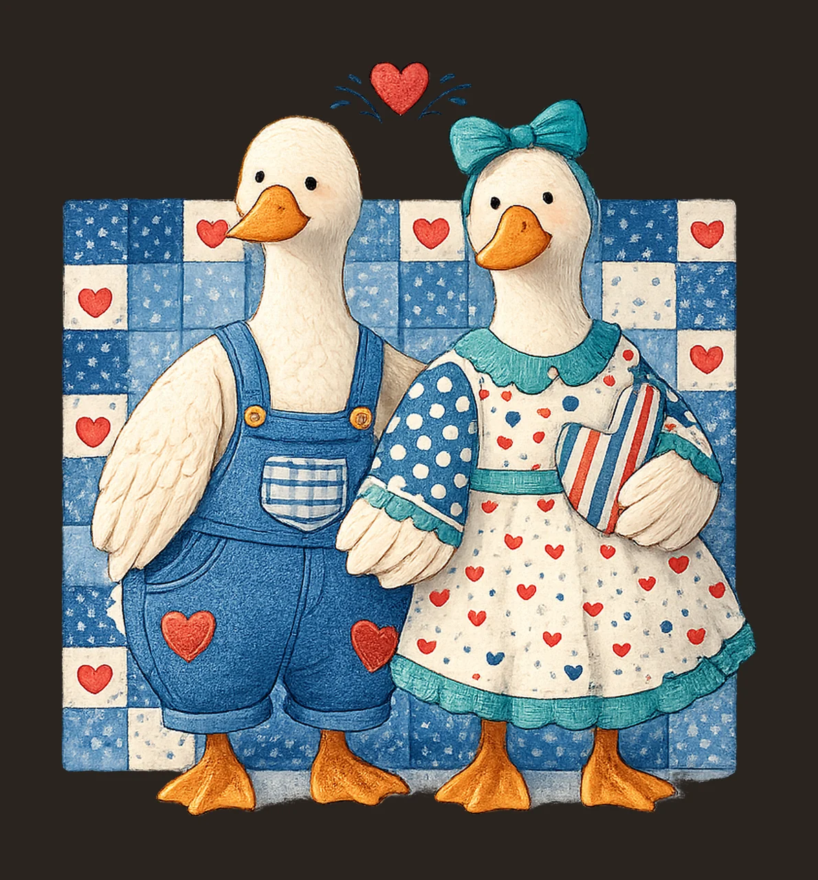 Thrifted geese vintage grandma retro animal Artwork cute contrast preview thumbnail