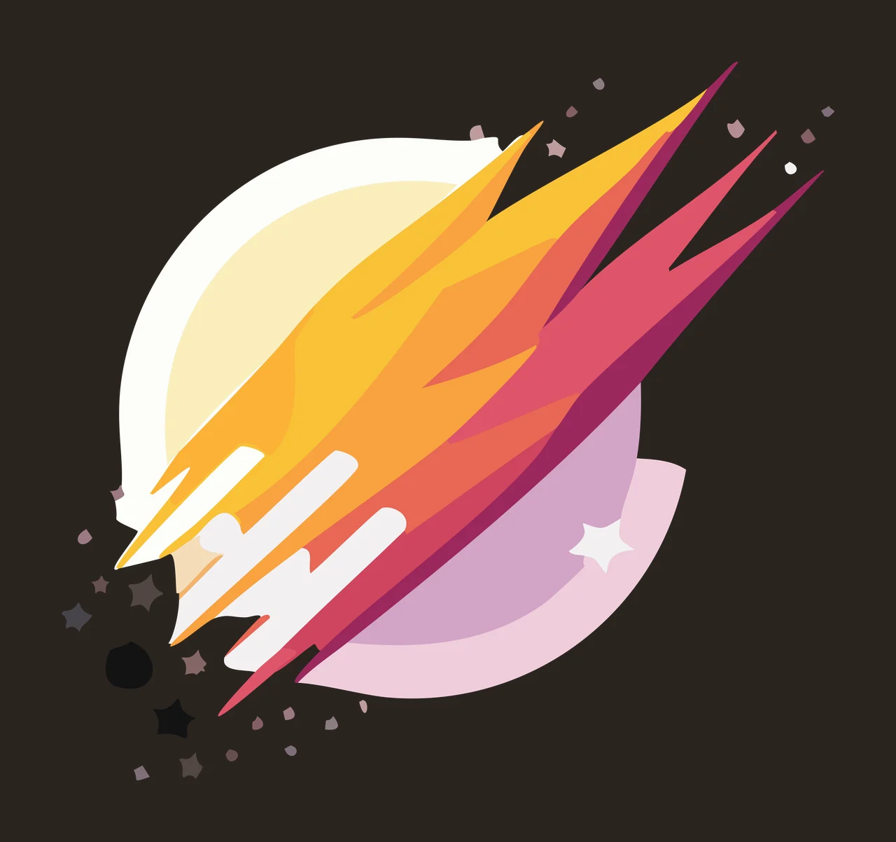 Circle With Jagged Motion Lines shattered spikes stars dots contrast preview thumbnail