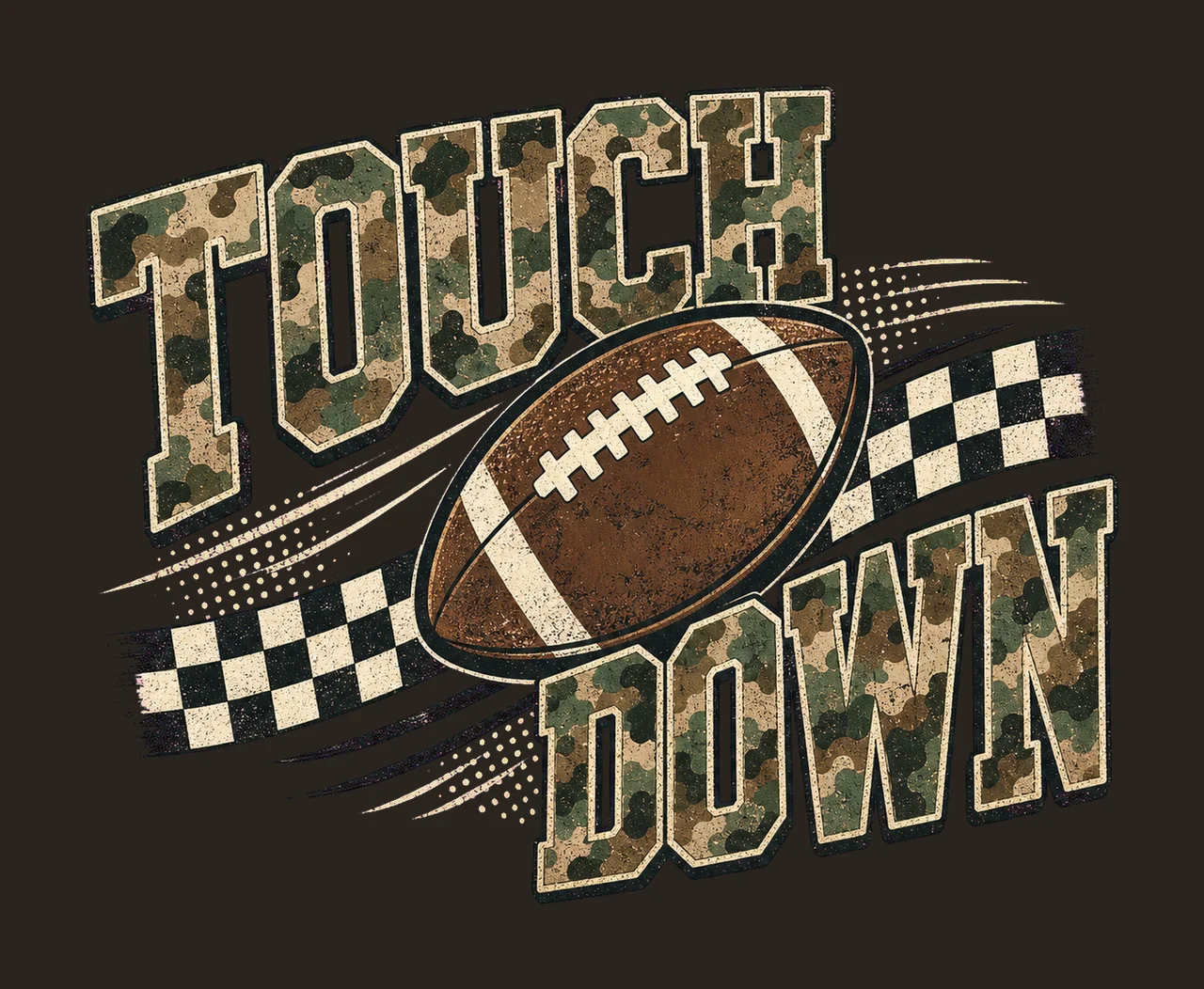 Camo Checkered Football Touchdown Trendy Game Variation C contrast preview thumbnail