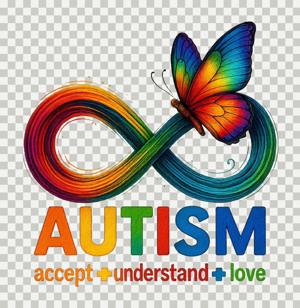 Autism Awareness Butterfly Accept Understand Love Infinity transparency and detail preview thumbnail