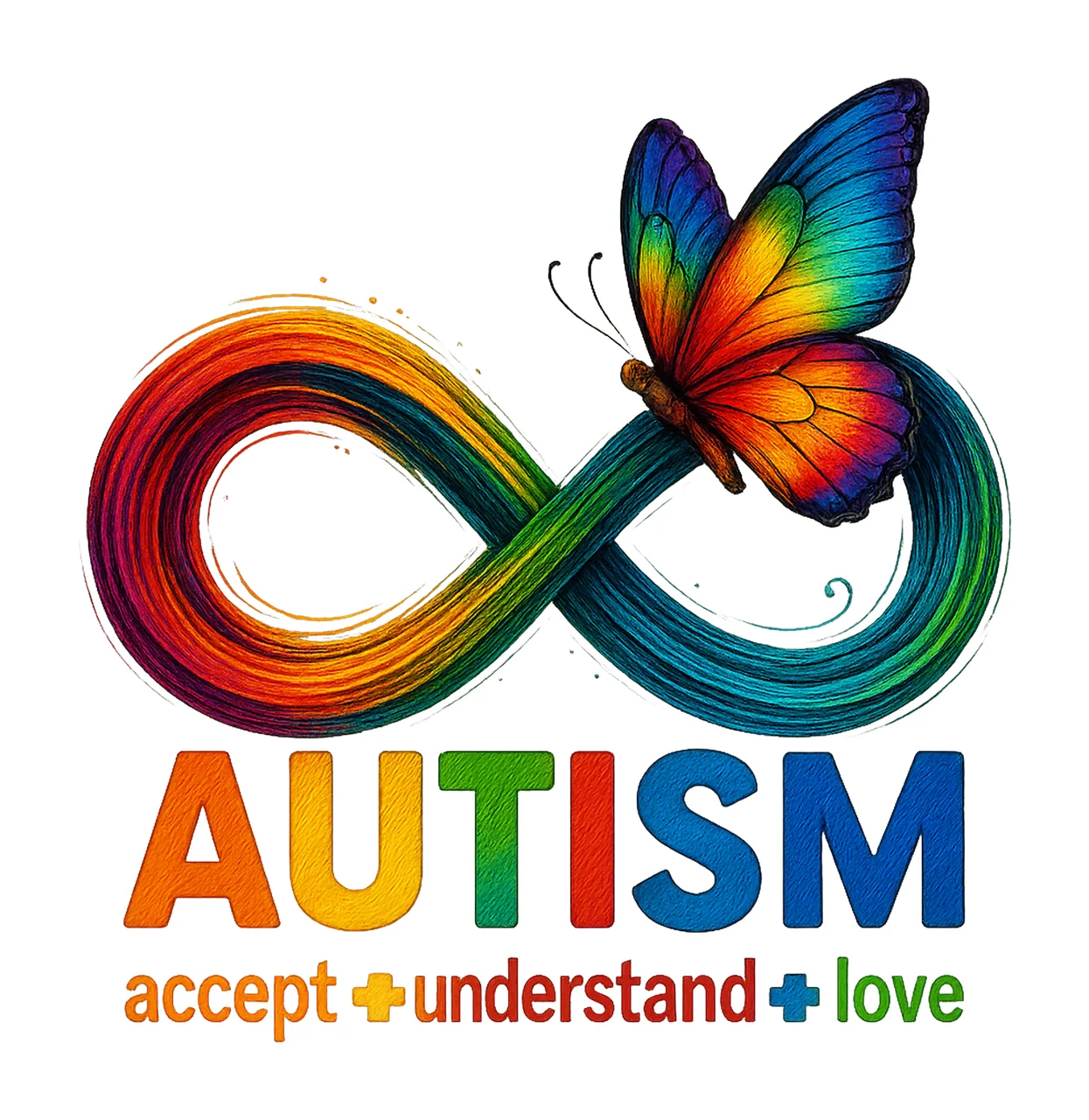 Autism Awareness Butterfly Accept Understand Love Infinity